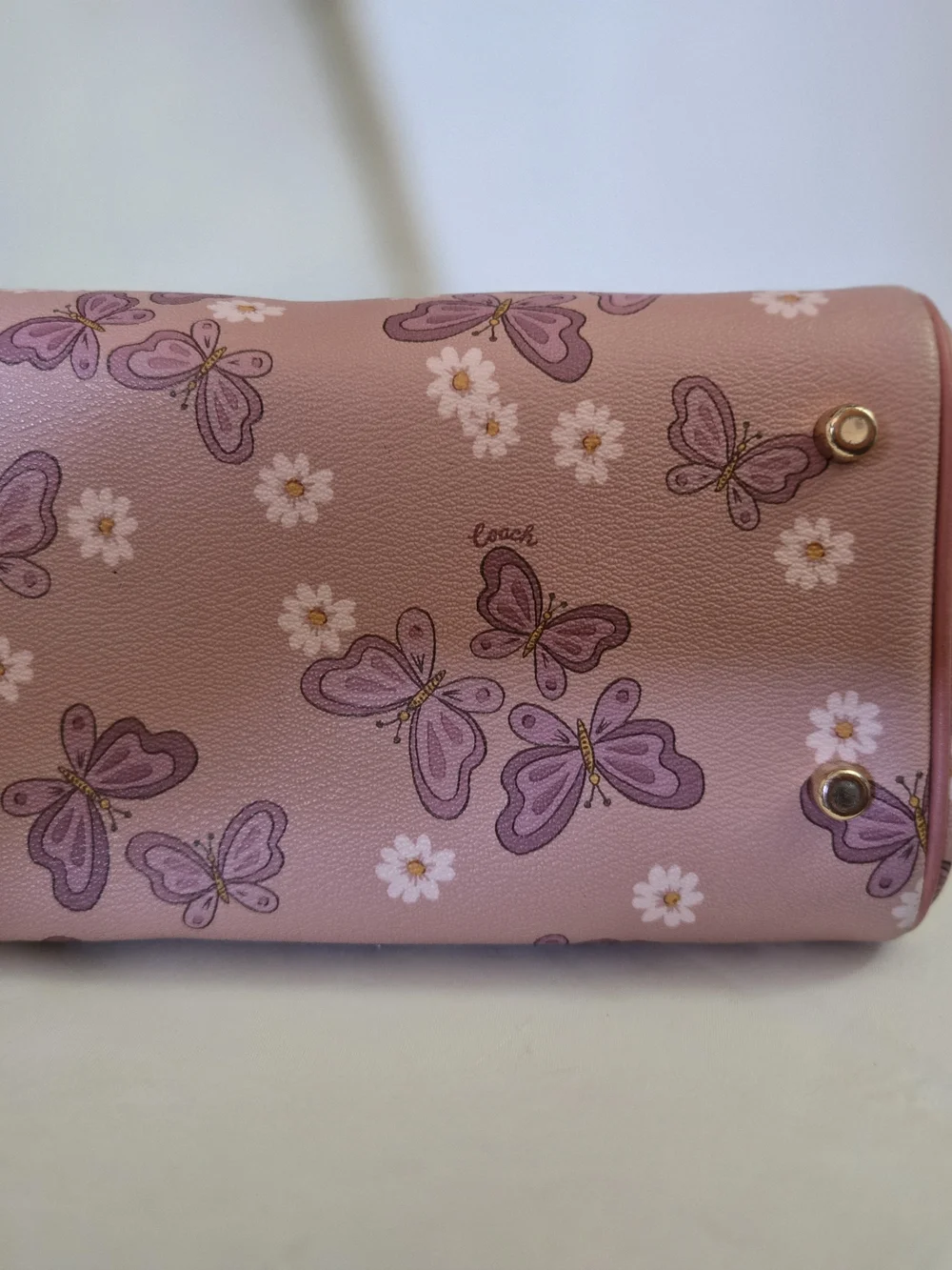 Coach Rowan Limited Edition Pink Butterfly Meadow Satchel Handbag - Picture 9 of 11